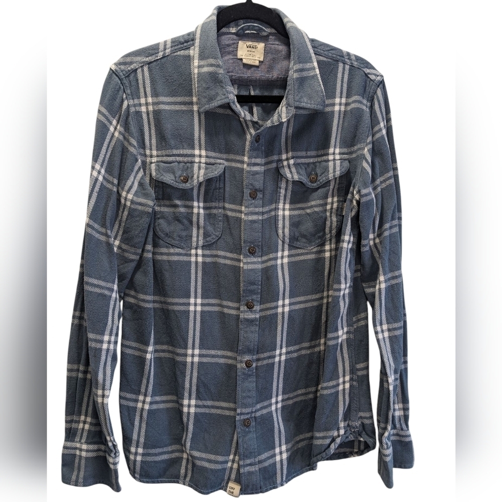Vans Men's Blue Plaid Shirt Shacket Size Medium